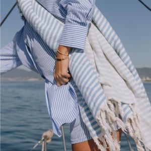 Daily Drills Oversized Button Down - Pink/White Stripe - XS/S